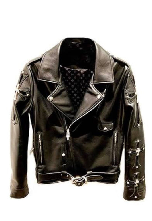 Chrome Hearts Leather Biker Jacket