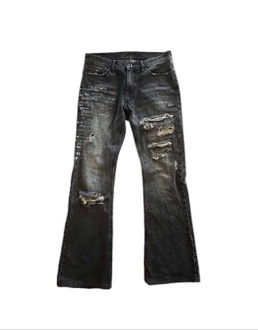 Distressed Flared Jeans