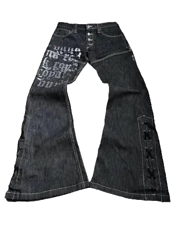 Flared black retro jeans