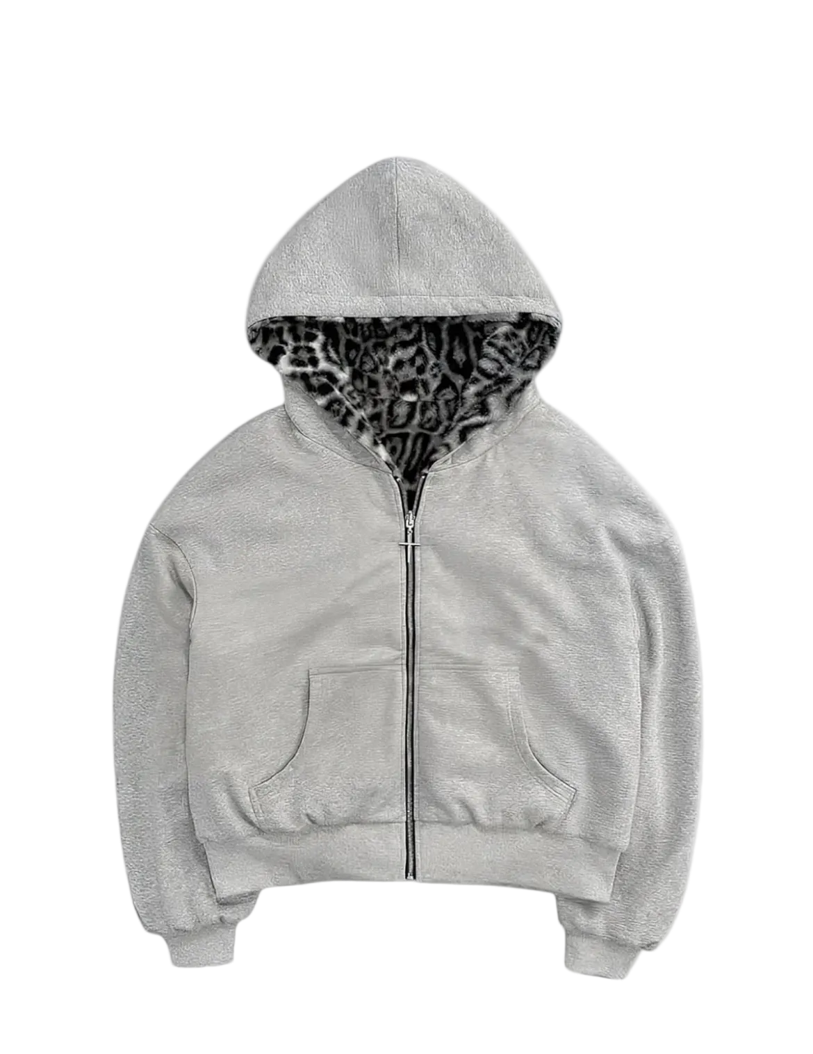 Lepord print Zip-Up hoodie