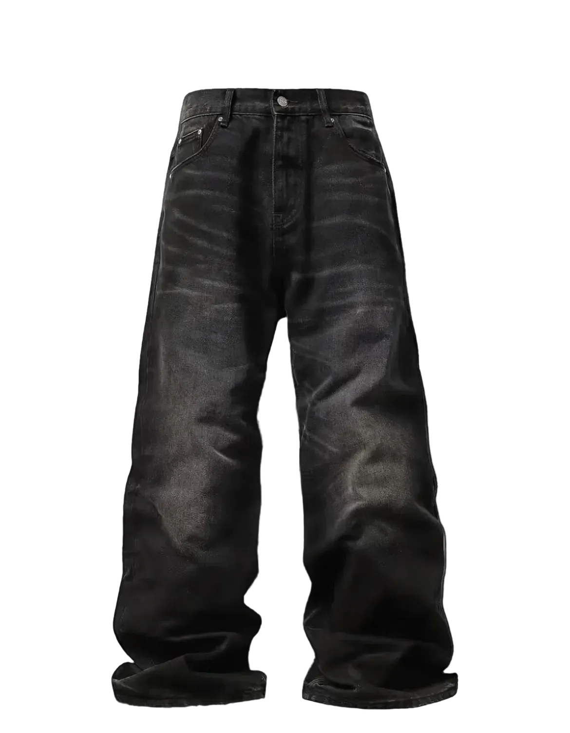 Black stacked baggy jeans